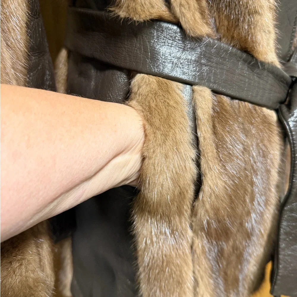 🤎 Vintage 60s/70s Mink & Leather Coat | Fields of Monroe | Luxe Heritage Fur 🤎 - Picture 6 of 14